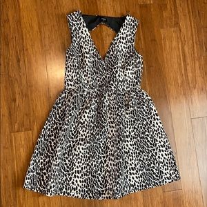 Oasis Animal Print Cutout Dress
